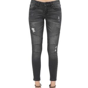 KanCan Size 7/27 Distressed Gray Mid Rise Ankle Skinny Denim Jeans Size NWOT
